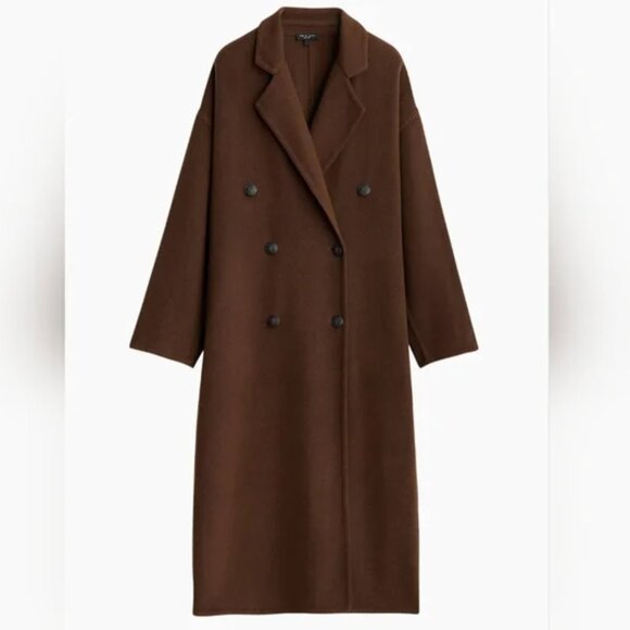 Rag and Bone Chocolate Brown Italian Wool Coat Size XL - Picture 1 of 2